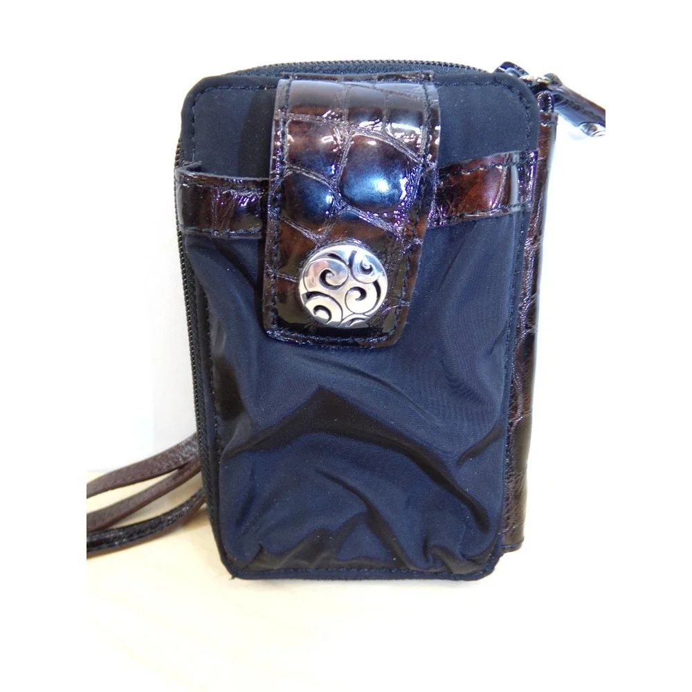 Brighton Small Crossbody Wallet Cell‎ Phone Case Brown Black Card Holder